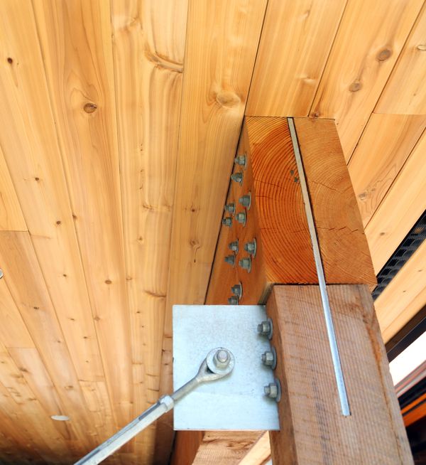 Floating wood and glass stair